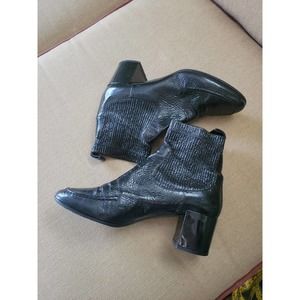 Pierre Hardy Black Patent Ankle Boots-38.5